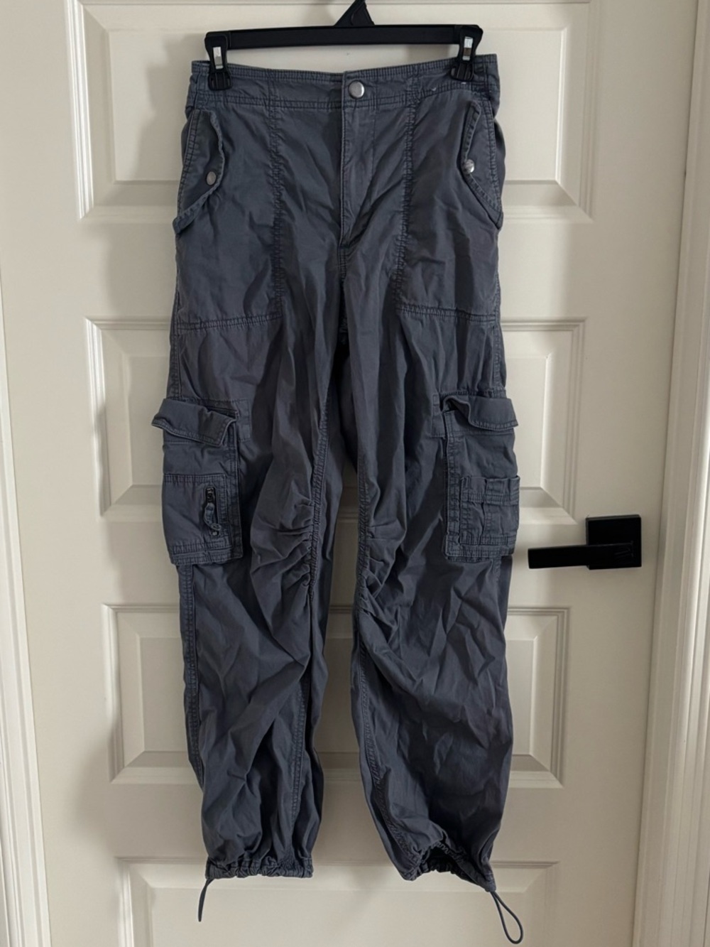 Abercrombie & Fitch Dark Gray Cargo Pants with Drawstring Ankles